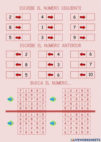 Los números hasta el 10