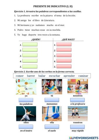 Presente de indicativo (I, II)