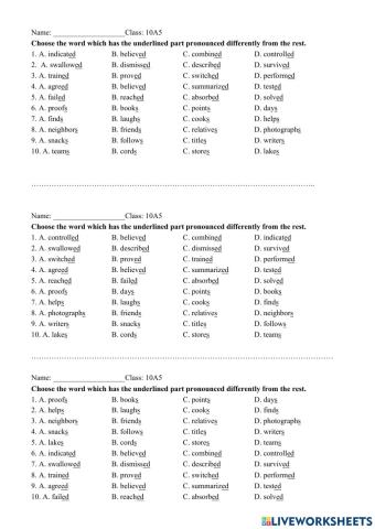 Pronunciation ed và s