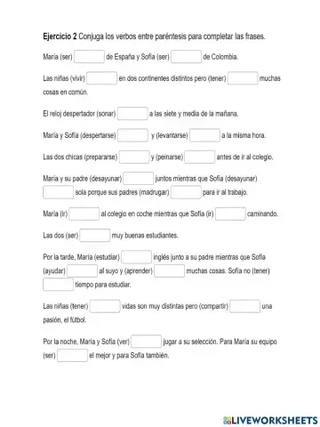 Sofia y maria rutina