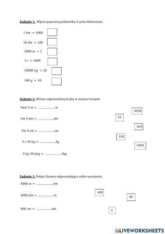 4-Zamiana jednostek-3 zadania