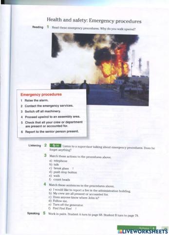 Emergency procedures