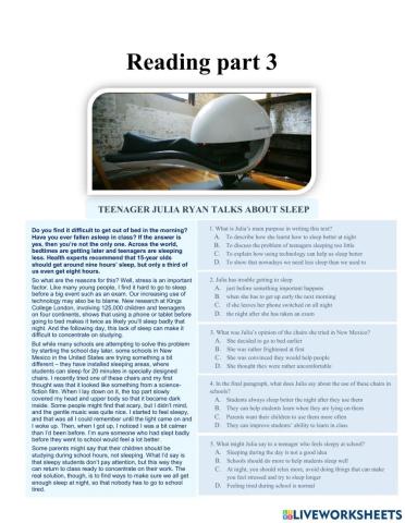 PET reading part 3