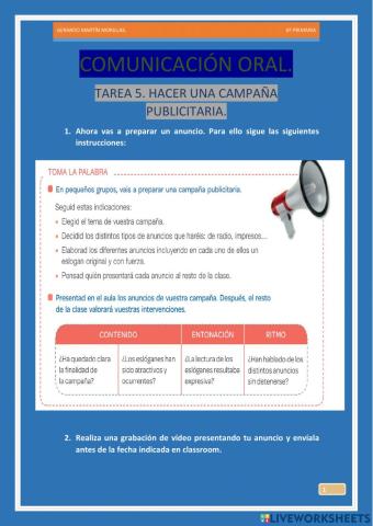 Comunicacción oral. Tarea 5.