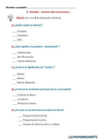 38. Sociales - Lectura: Nos conocemos...