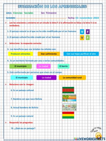 EVALUACION CIENCIAS SOCIALES