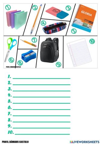 Os materiais escolares