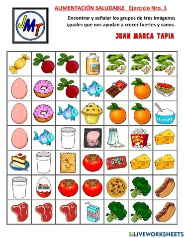 ALIMENTACIÓN SALUDABLE Y EL NÚMERO TRES. Ejercicios+Videos