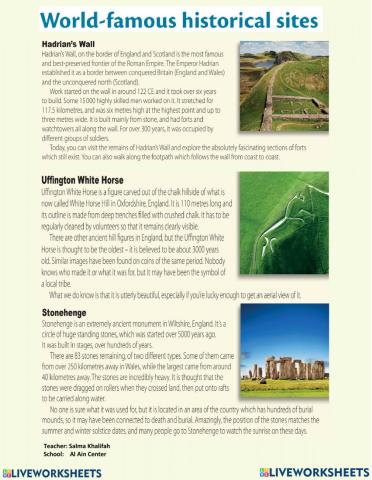 World-famous historical sites WB