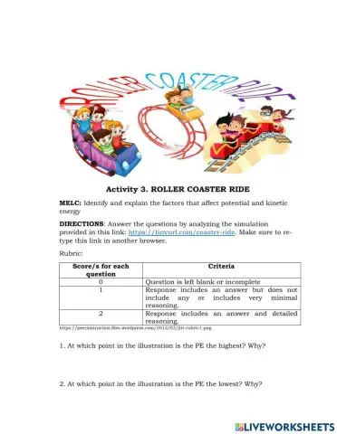 Potential and Kinetic Energy