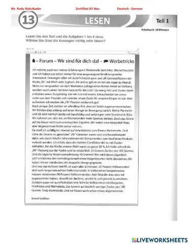 Zertifikat B1 Neu 15 Lesen 13