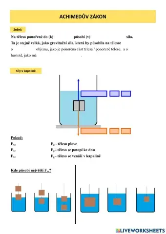 Archimedův a Pascalův zákon (OPAKOVÁNÍ)