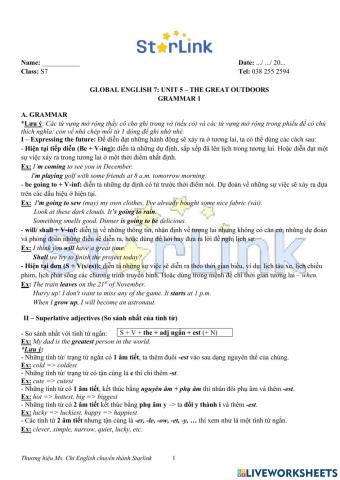 Viet Teacher - S7 - Week 14 - U5 - Grammar 1