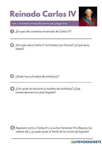 Reinado de Carlos IV