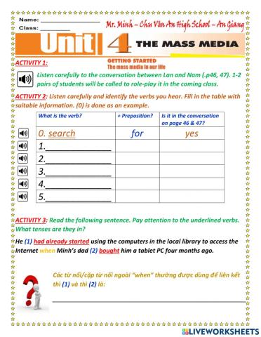 English 12 - Unit 4 - GS and Language Preparation