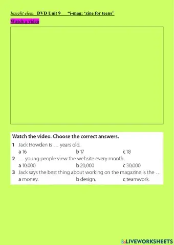 Insight elem. DVD Unit 9