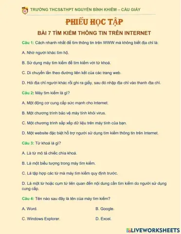 Bài 7 k6 tìm kiếm tt trên inter net