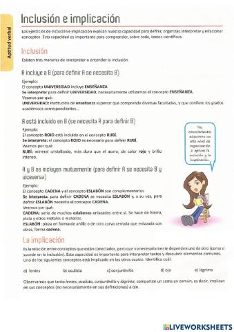 Inclusión e implicancia