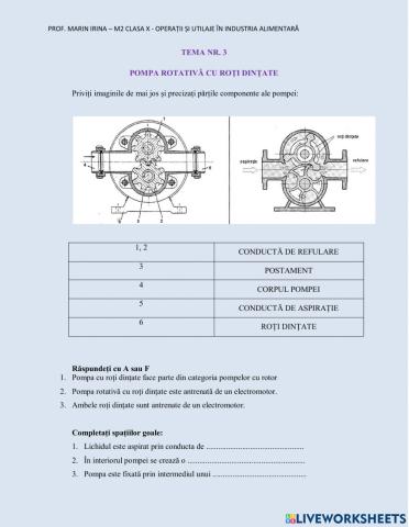 Tema 3 pompa cu roti dintate