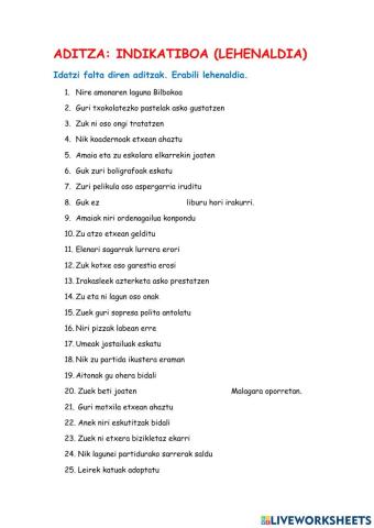 Aditza: lehenaldia