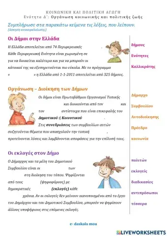 Οργάνωση κοινωνικής και πολιτικής ζωής