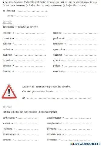 Adverbes terminés en -ment