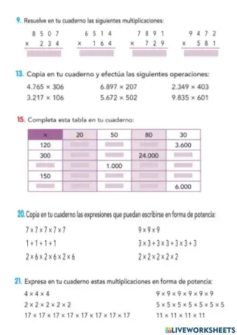Potències i multiplicacions