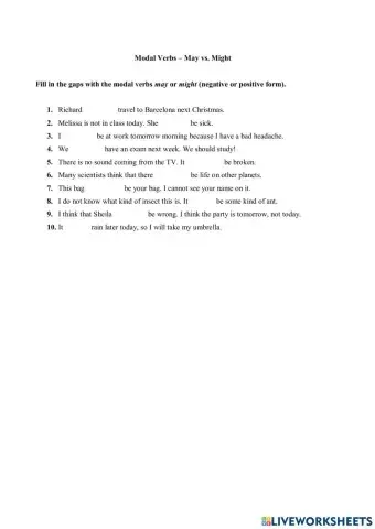 Modal Verbs - May vs. Might