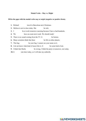 Modal Verbs - May vs. Might