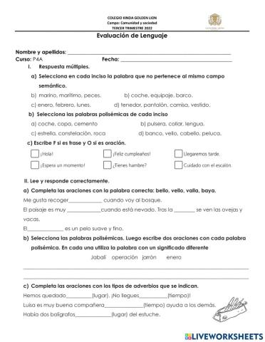 Examen del tercer trimestre