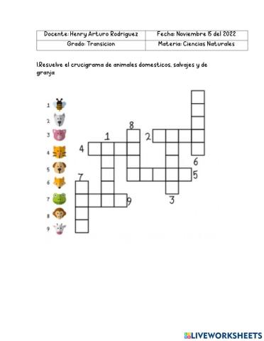 Animales domesticos, de granja y salvajes