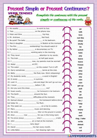 Present simple or present continuous