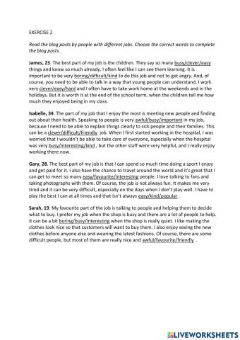 IE0, Unit 7, Reading and Writing, Exercise 2