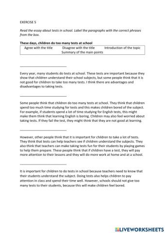 IE0, Unit 7, Reading and Writing, Exercise 5