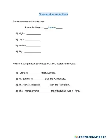 Open up 5 Unit 2 Comparative Adjectives