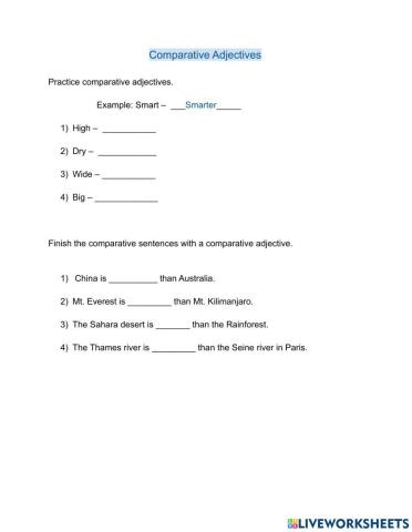 Open up 5 Unit 2 Comparative Adjectives