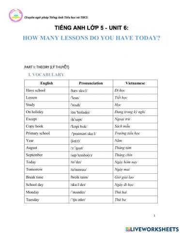 TA5.U6 how many lessons do you have today