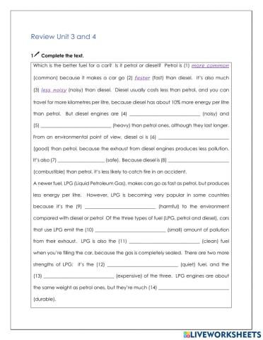 Technical English Units 3 and 4 Review