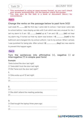 Recount Text: Task 2B