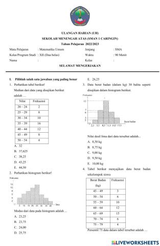 Ulangan harian statistika