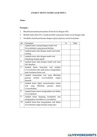 Angket motivasi