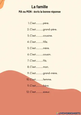 Adjectifs possessifs