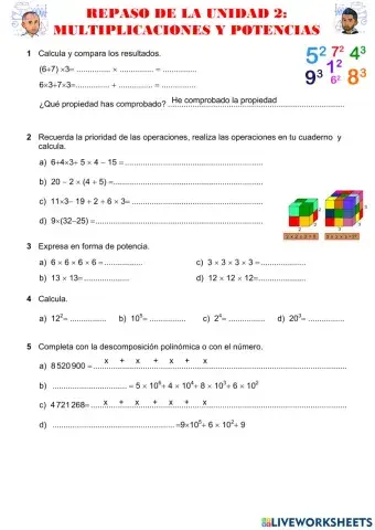 potencias y multiplicaciones