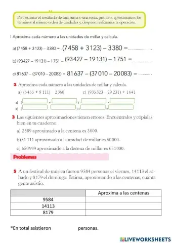 Aproximación de números