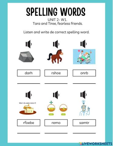 Spelling Words Unit2
