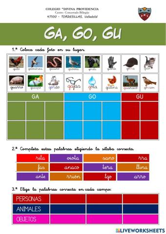 36.- ORTOGRAFÍA: GA, GO, GU