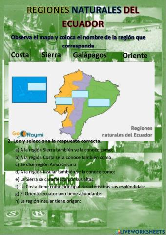 Regiones naturales del Ecuador