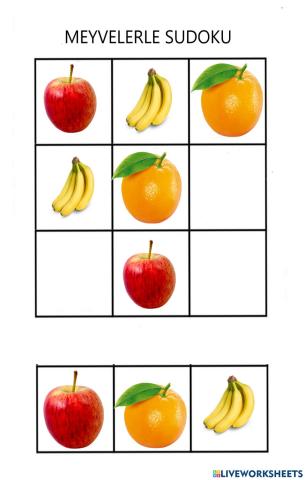 Meyvelerle sudoku