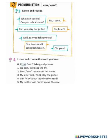 Prepare A1 NUS u 5 can can't