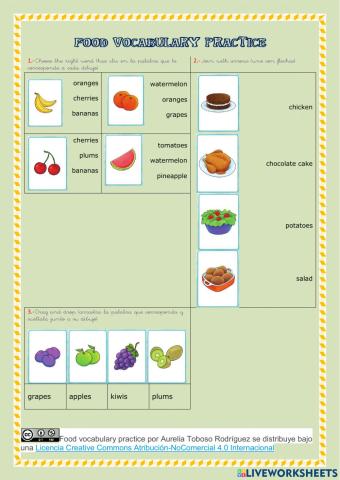 Food vocabulary practice